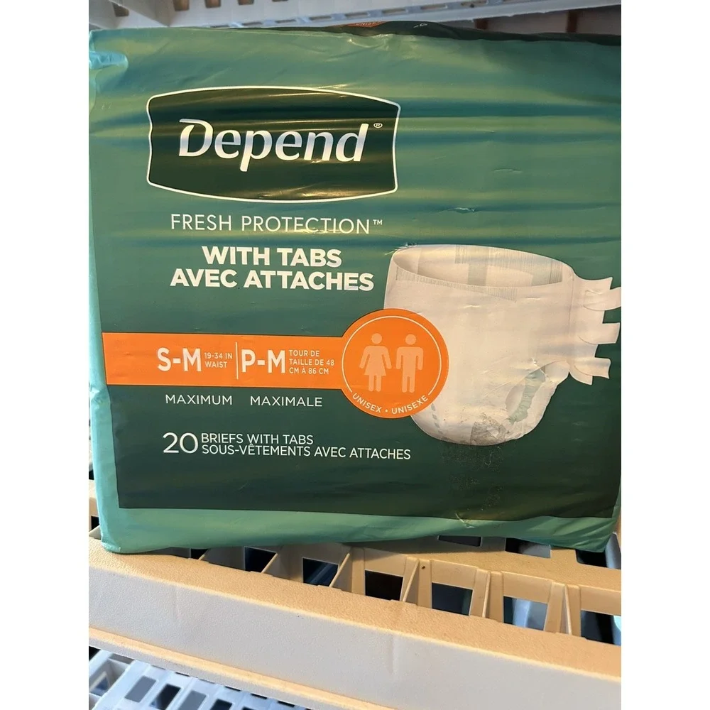 Depend Protection with Tabs 20 Pack Unisex Underwear Small/Medium New